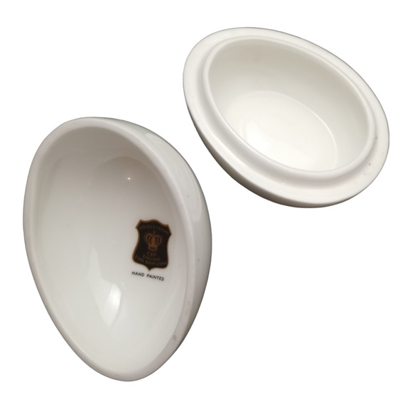 Golden Crown E& R Bone China Egg Trinket Box Made In England - Picture 4 of 5